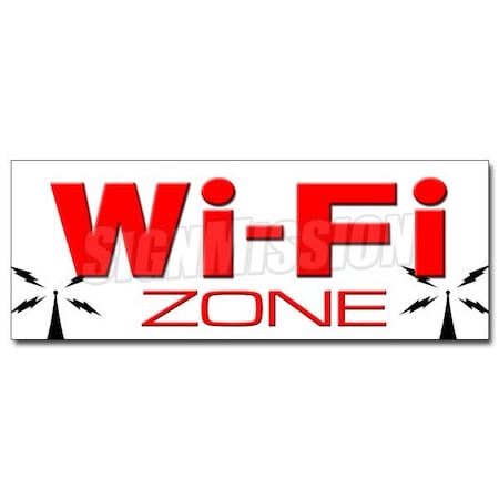Signmission WI-FI ZONE DECAL sticker wifi internet cafe hotspot free WIFI hot spot web, D-12 Wifi Zone D-12 Wifi Zone